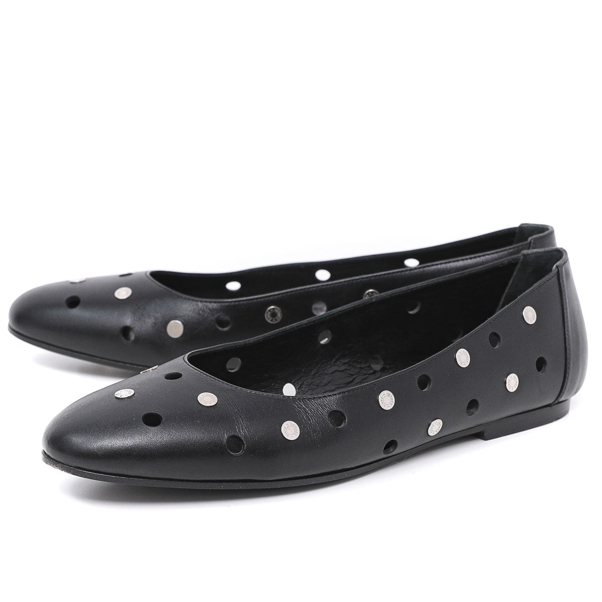 Hermes Black Olbia Ballerina Flats 39-Hermes-THE CLOSET