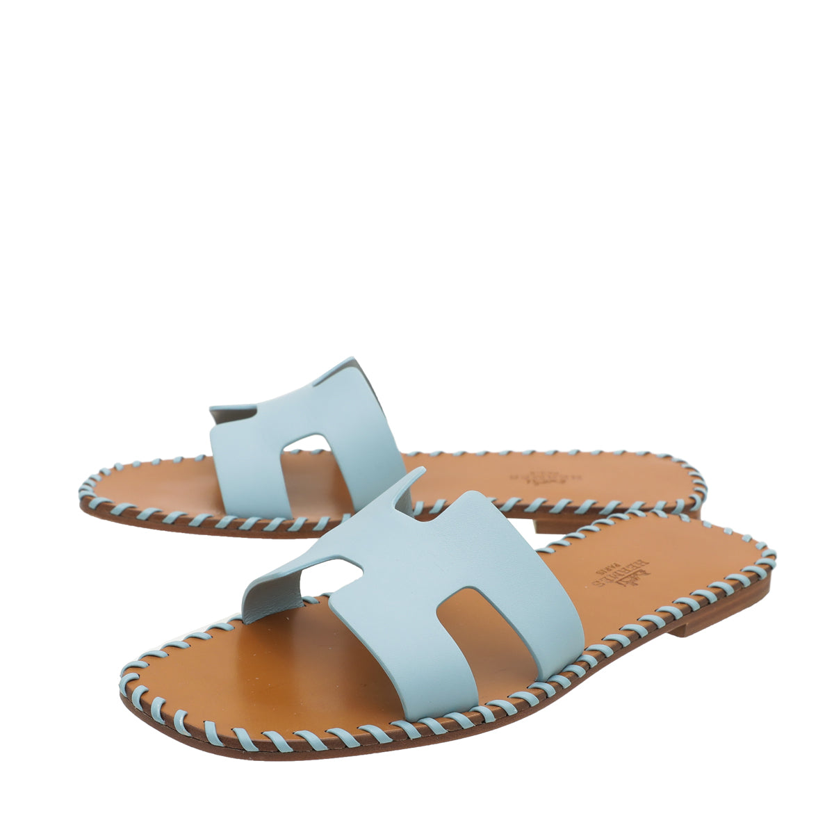 Hermes Vert D'eau Oran Braided Sole Edge Sandal 36.5-Hermes-THE CLOSET