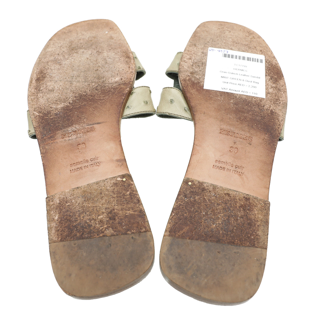 Oran ostrich sandal Hermès White size 36 EU in Ostrich - 34432670