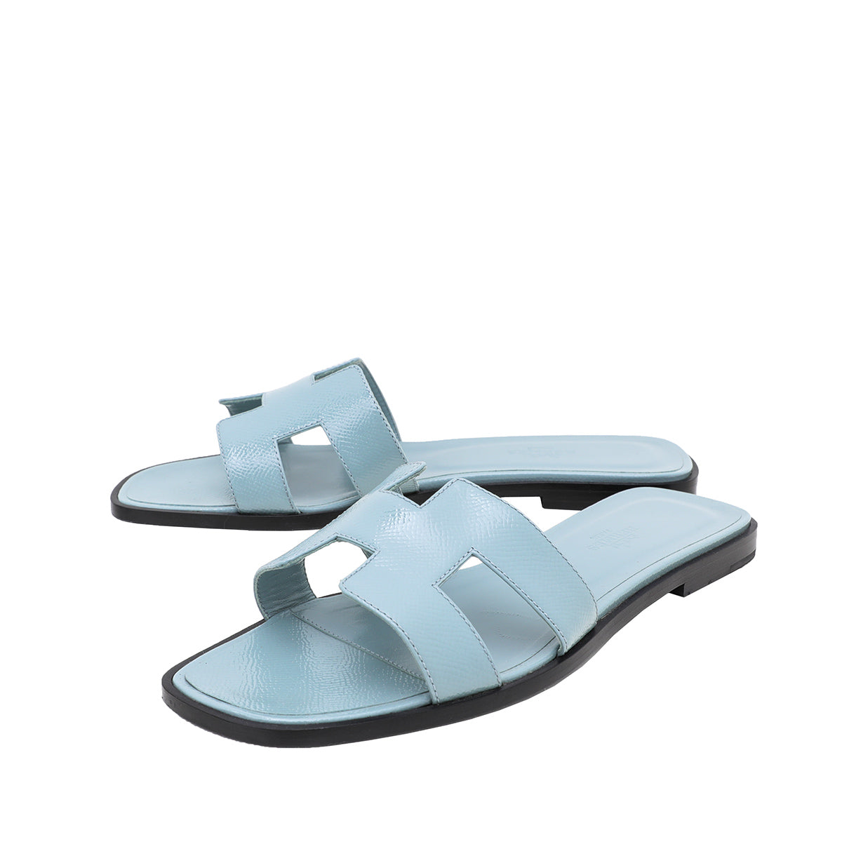 Hermes Blue Ciel Oran Epsom Sandals 38.5-Hermes-THE CLOSET