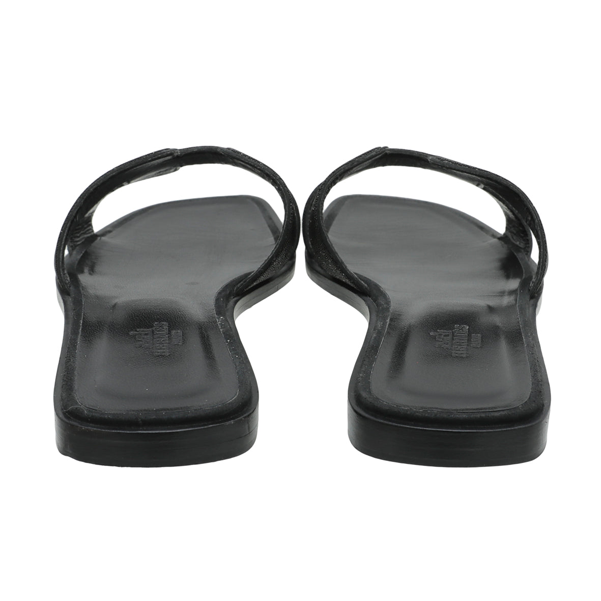 Hermes Noir Oran Rhinestone Embellished Sandals 39-Hermes-THE CLOSET