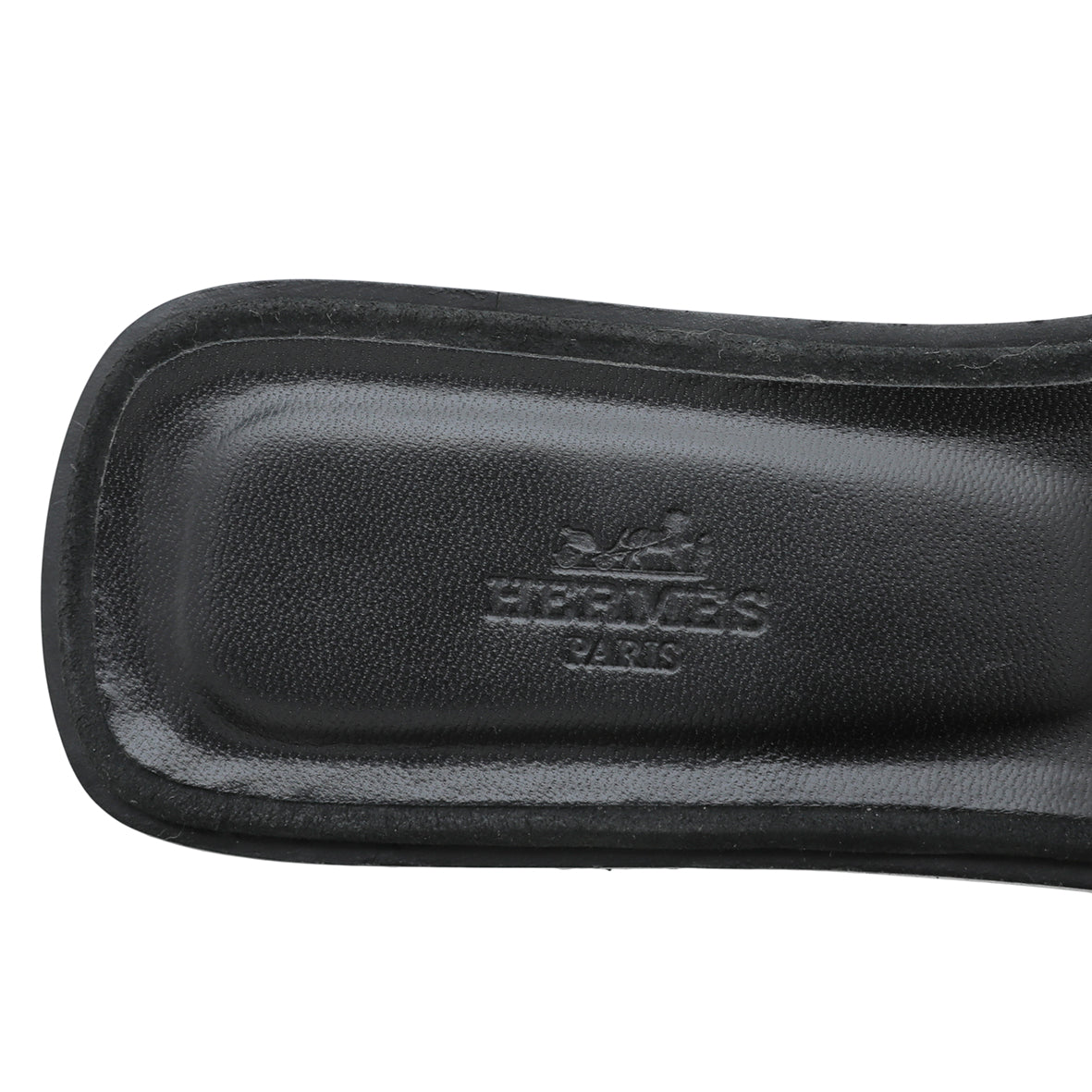 Hermes Noir Oran Rhinestone Embellished Sandals 39-Hermes-THE CLOSET