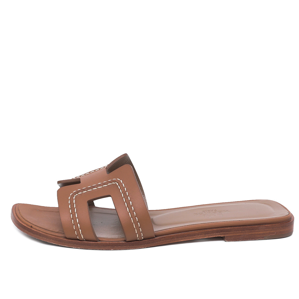 Hermes Brun Palissandre Oran H Sandals 35-Hermes-THE CLOSET