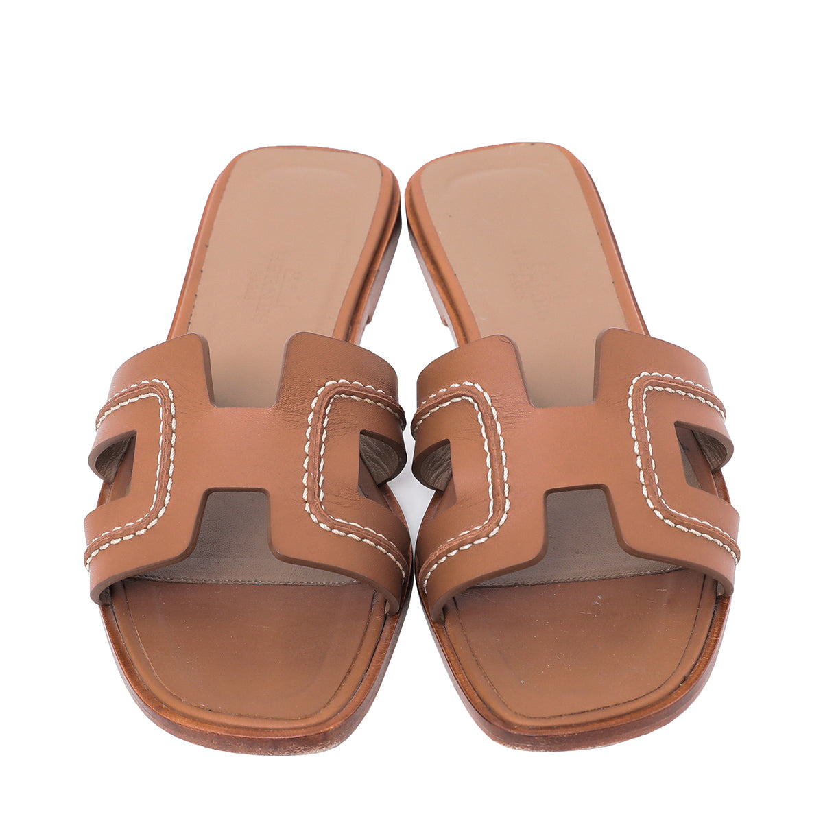 Hermes Brun Palissandre Oran H Sandals 35-Hermes-THE CLOSET