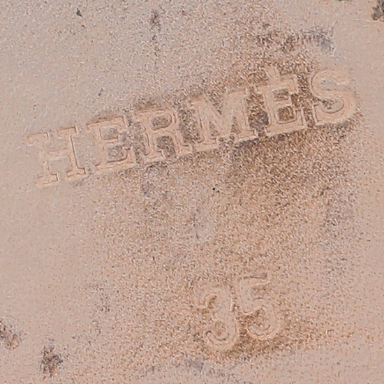 Hermes Brun Palissandre Oran H Sandals 35