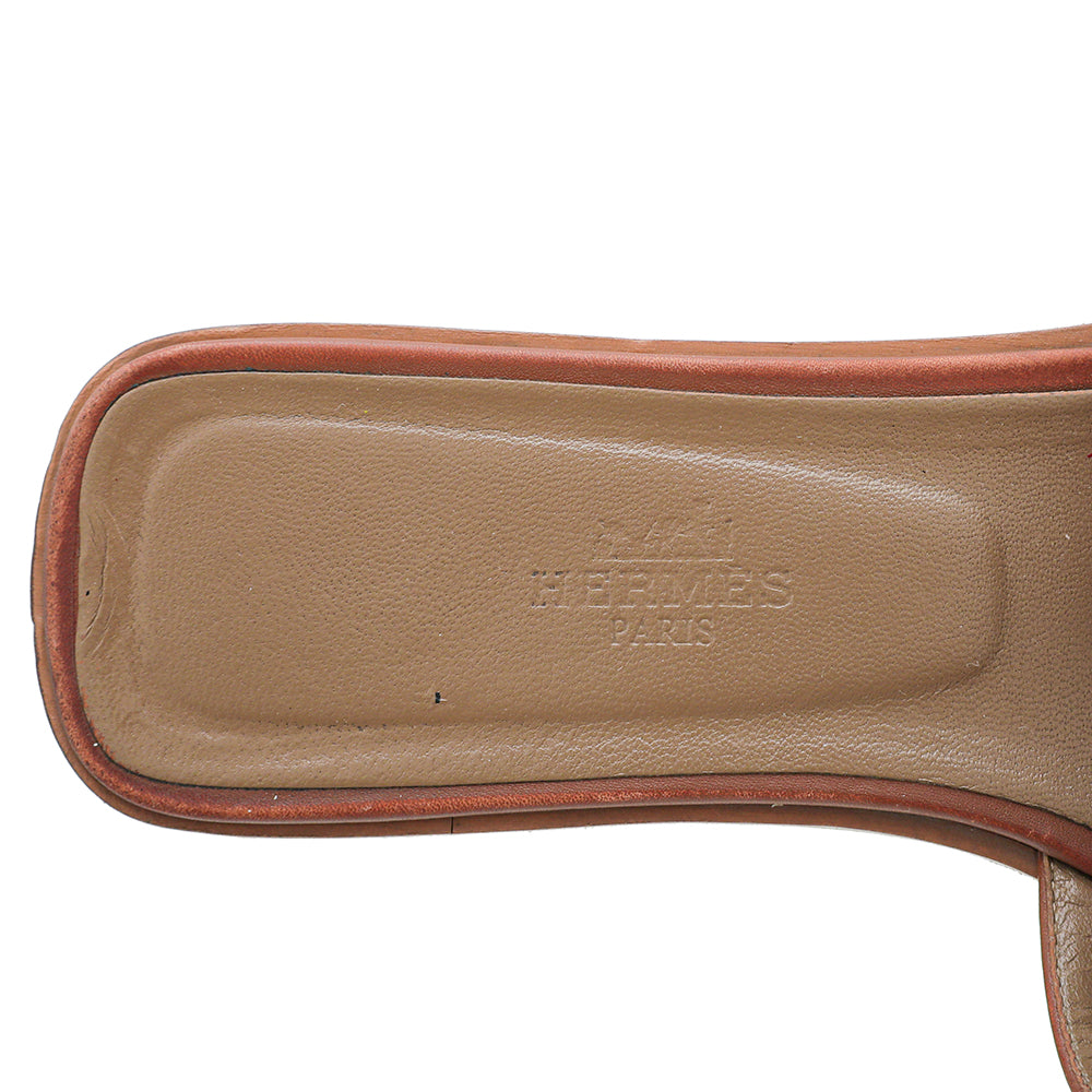 Hermes Gold Oran Sandals 37-Hermes-THE CLOSET