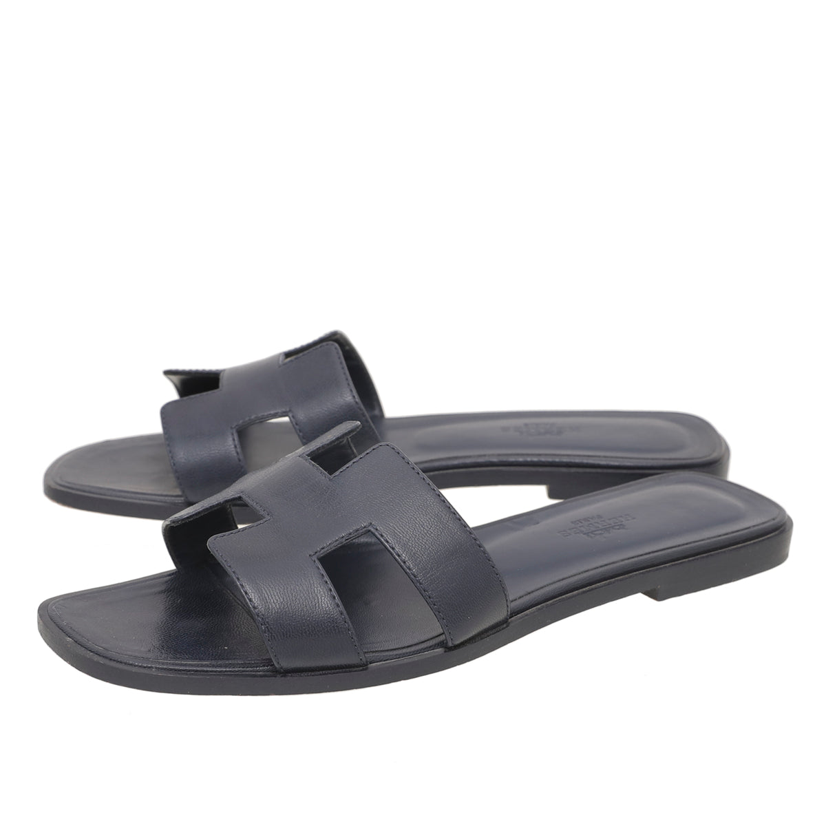 Hermes Obscur Blue Oran Sandals 38.5-Hermes-THE CLOSET