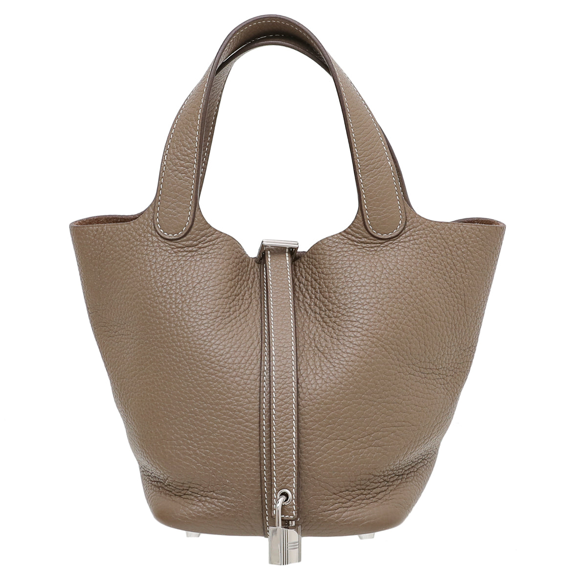 Hermes Etoupe Clemence Picotin 18 Bag-Hermes-THE CLOSET