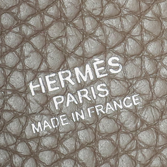 Hermes Etoupe Clemence Picotin 18 PM Bag