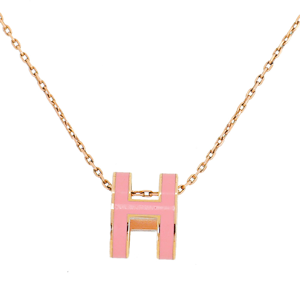 Hermes Pink Pop H Necklace