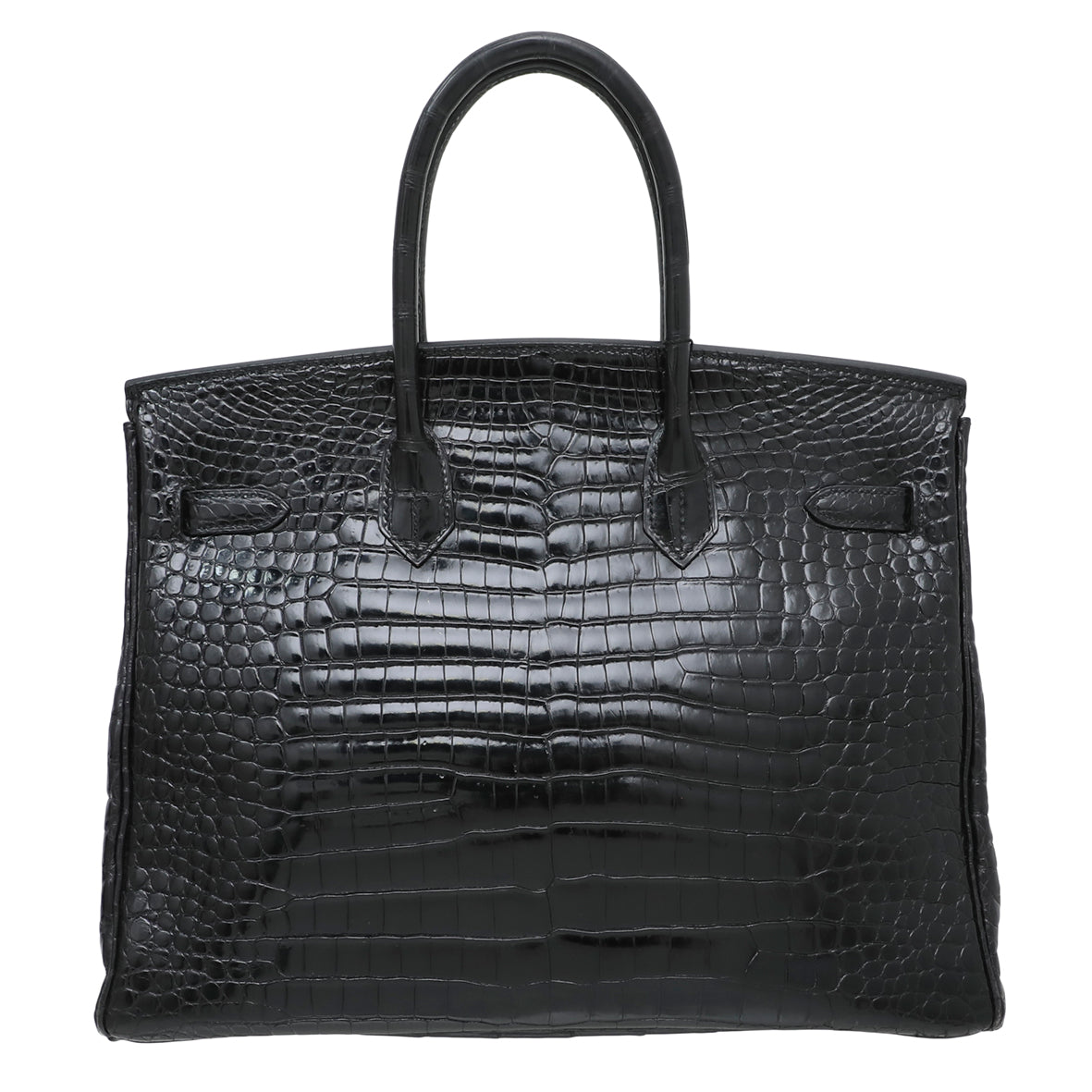 Hermes Noir Crocodile Porosus Birkin 35 Bag-Hermes-THE CLOSET