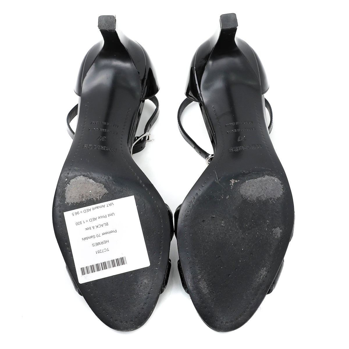 Hermes Black Premiere 70 Sandals 37-Hermes-THE CLOSET