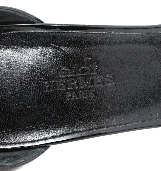 Hermes Black Premiere 70 Sandals 37