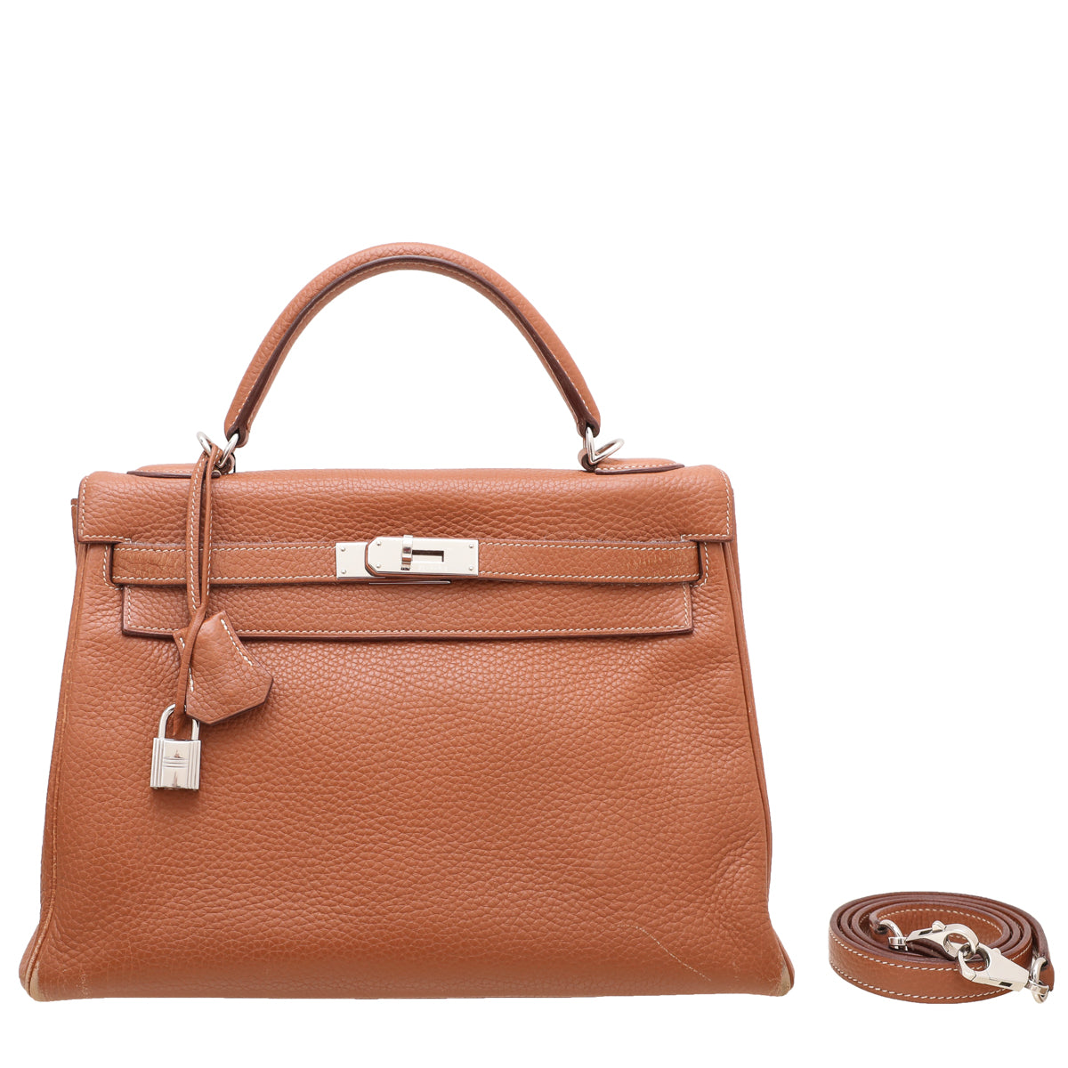 Hermes Gold Clemence Retourne Kelly 32 Bag-Hermes-THE CLOSET
