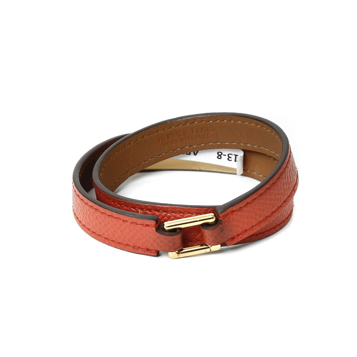 Hermes Orange Rivale Double Tour Bracelet Medium-Hermes-THE CLOSET