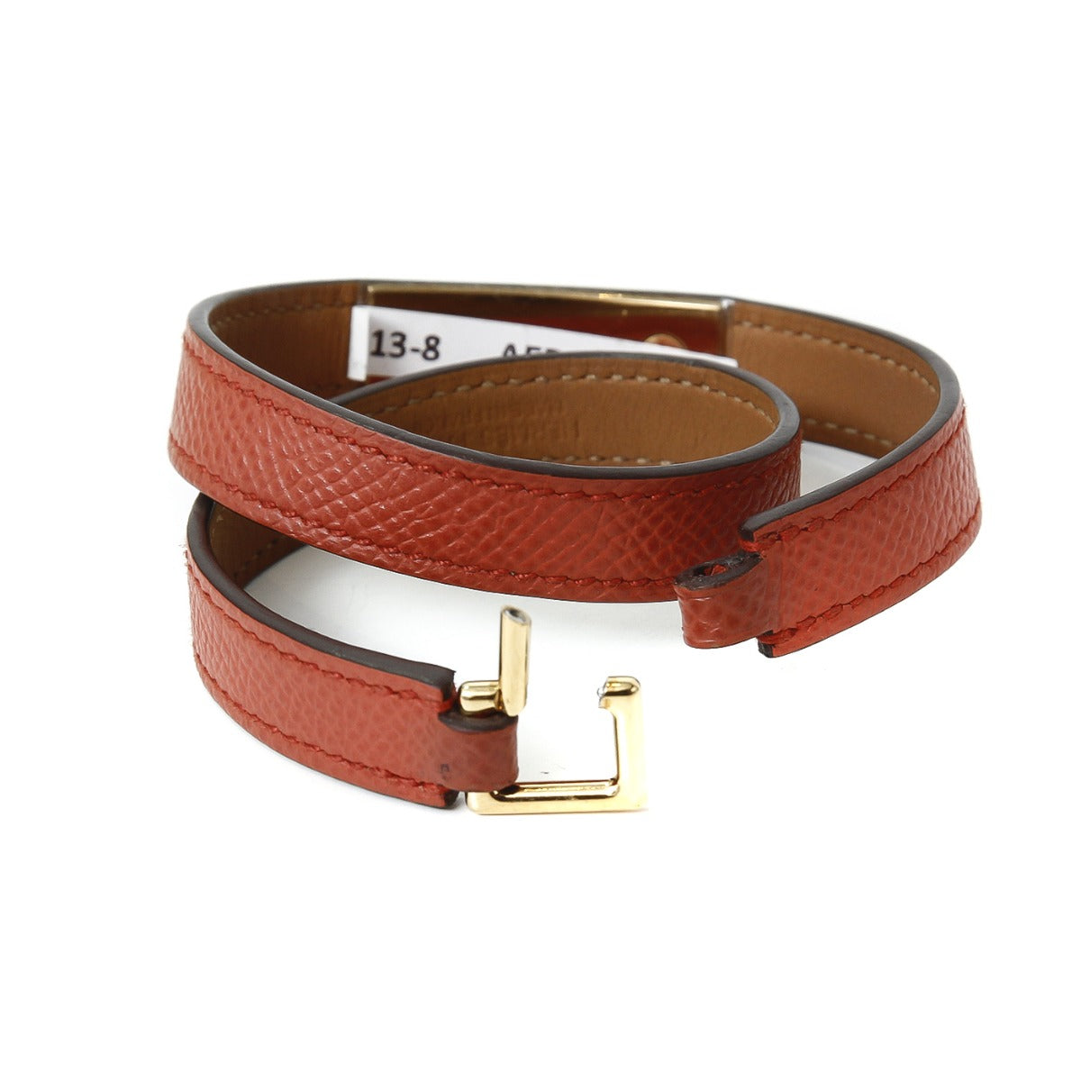 Hermes Orange Rivale Double Tour Bracelet Medium-Hermes-THE CLOSET
