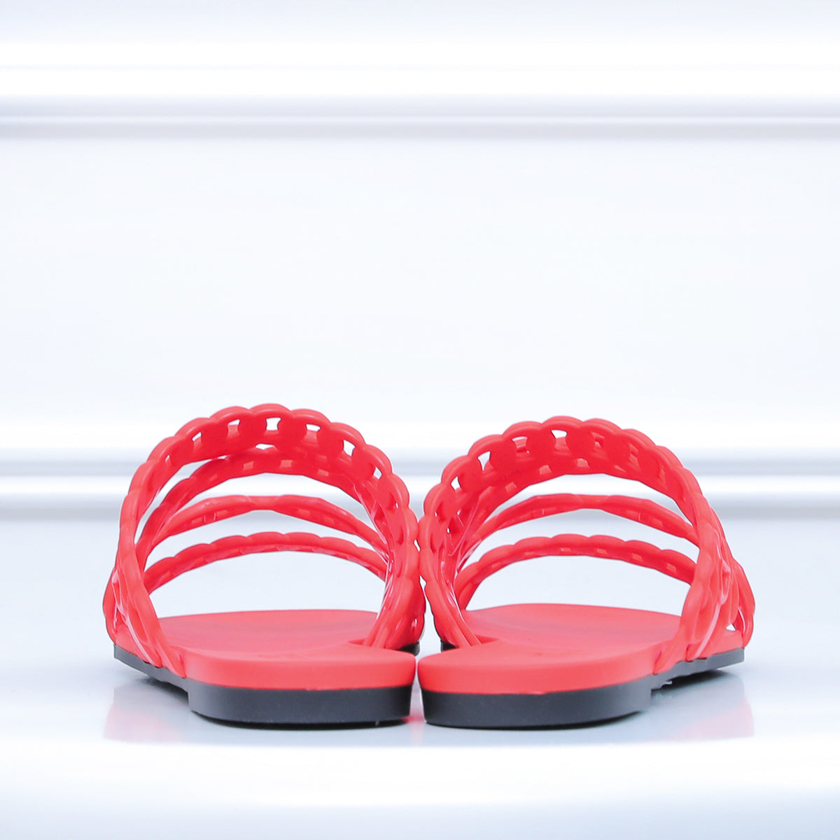 Hermes Orange Rubber Nude Chained Slide Sandal 36-Hermes-THE CLOSET