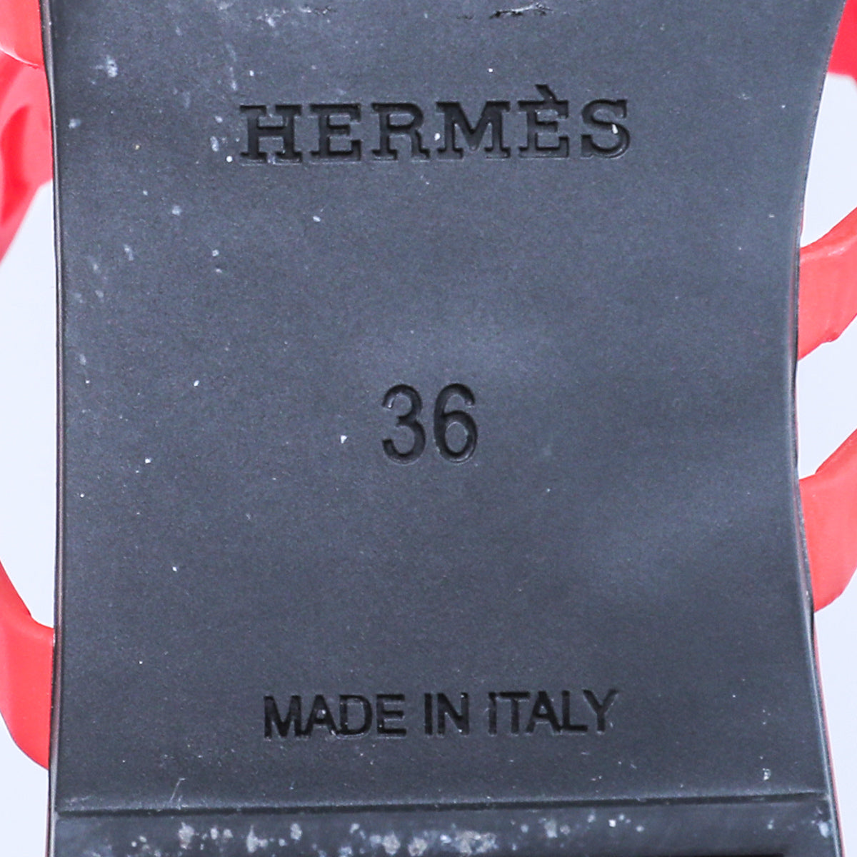 Hermes Orange Rubber Nude Chained Slide Sandal 36