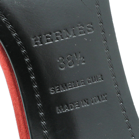 Hermes Burgundy Satin Premiere Crystal Sandals 38.5