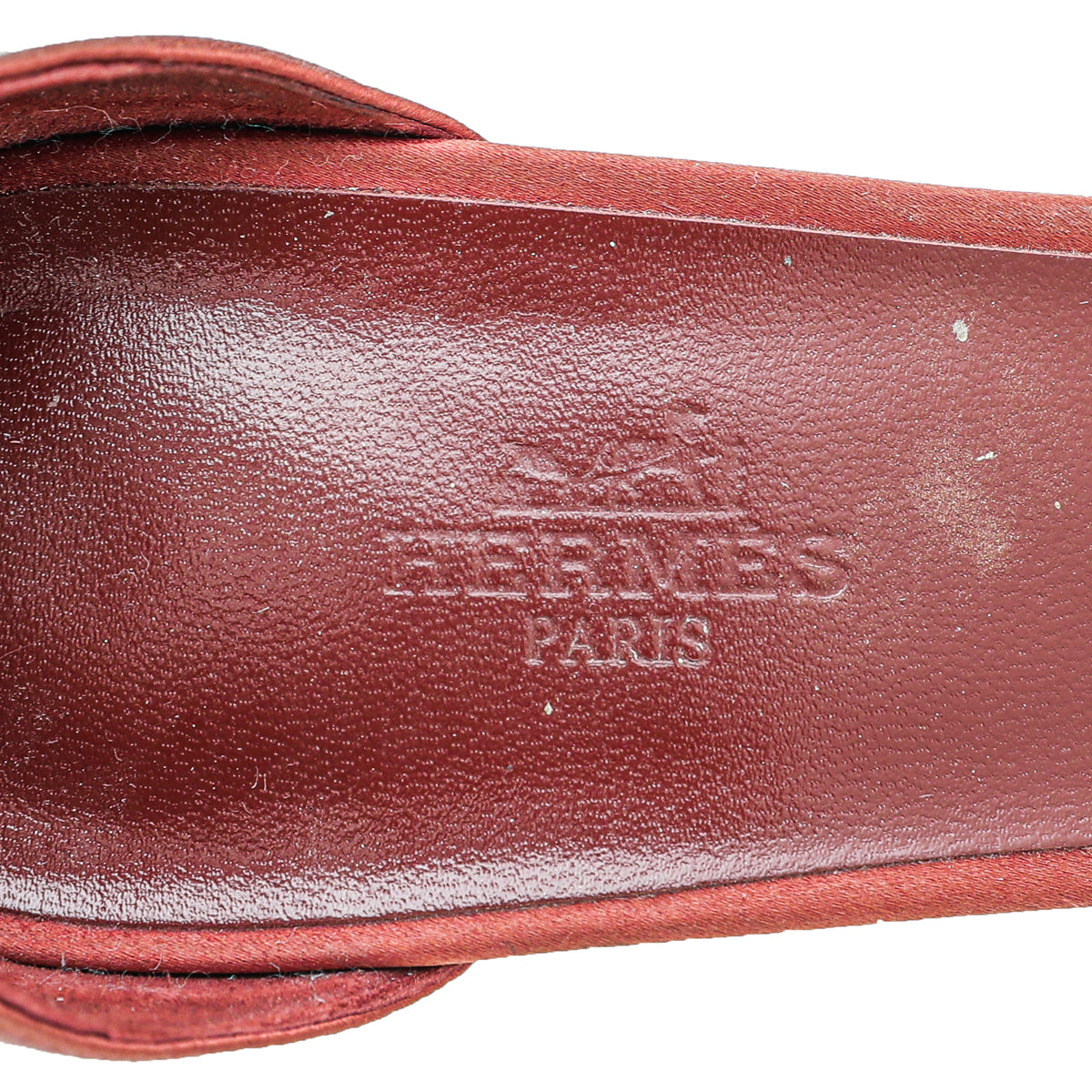 Hermes Burgundy Satin Premiere Crystal Sandals 38.5-Hermes-THE CLOSET