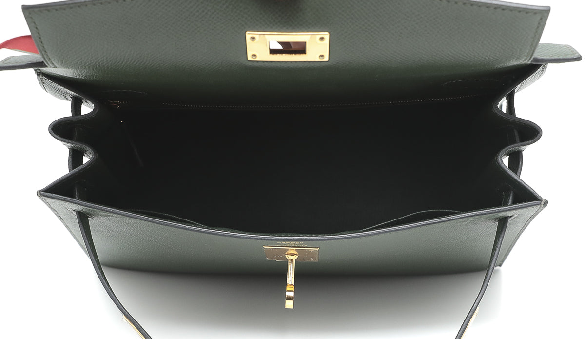 Hermes Vert Anglais Kelly Sellier Bag W- Hermes Scarf-Hermes-THE CLOSET