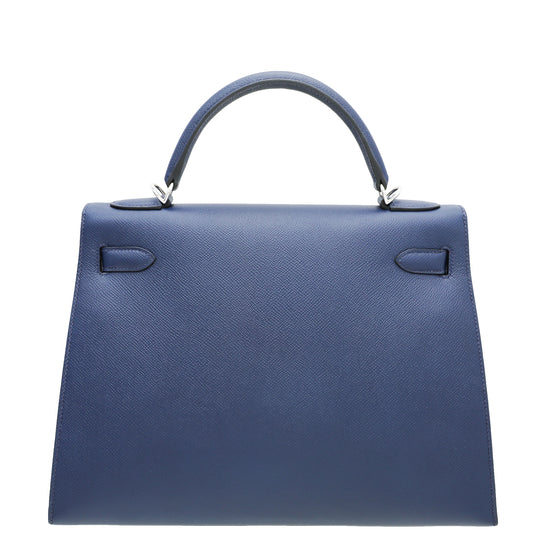 Hermes Bleu Saphir Sellier Kelly 32 Bag – The Closet