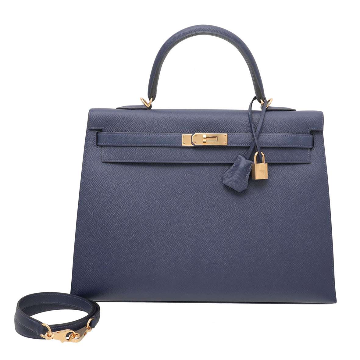 Hermes Blue Sapphire Sellier Kelly 35 Bag-Hermes-THE CLOSET