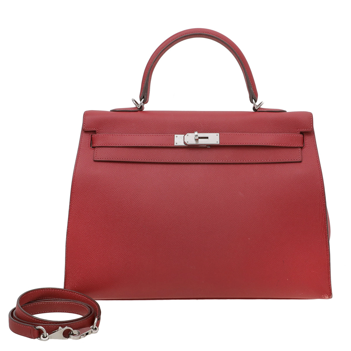 Hermes Rouge Casaque Sellier Kelly 35 Bag