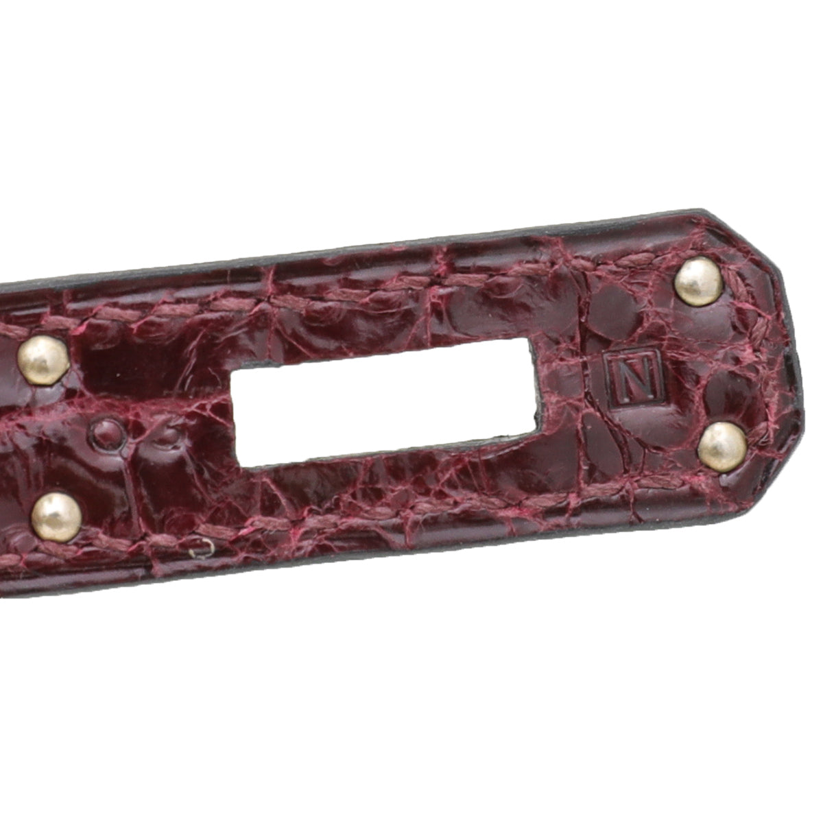 Hermes Bordeaux Shiny Niloticus Crocodile Kelly Cut Clutch-Hermes-THE CLOSET