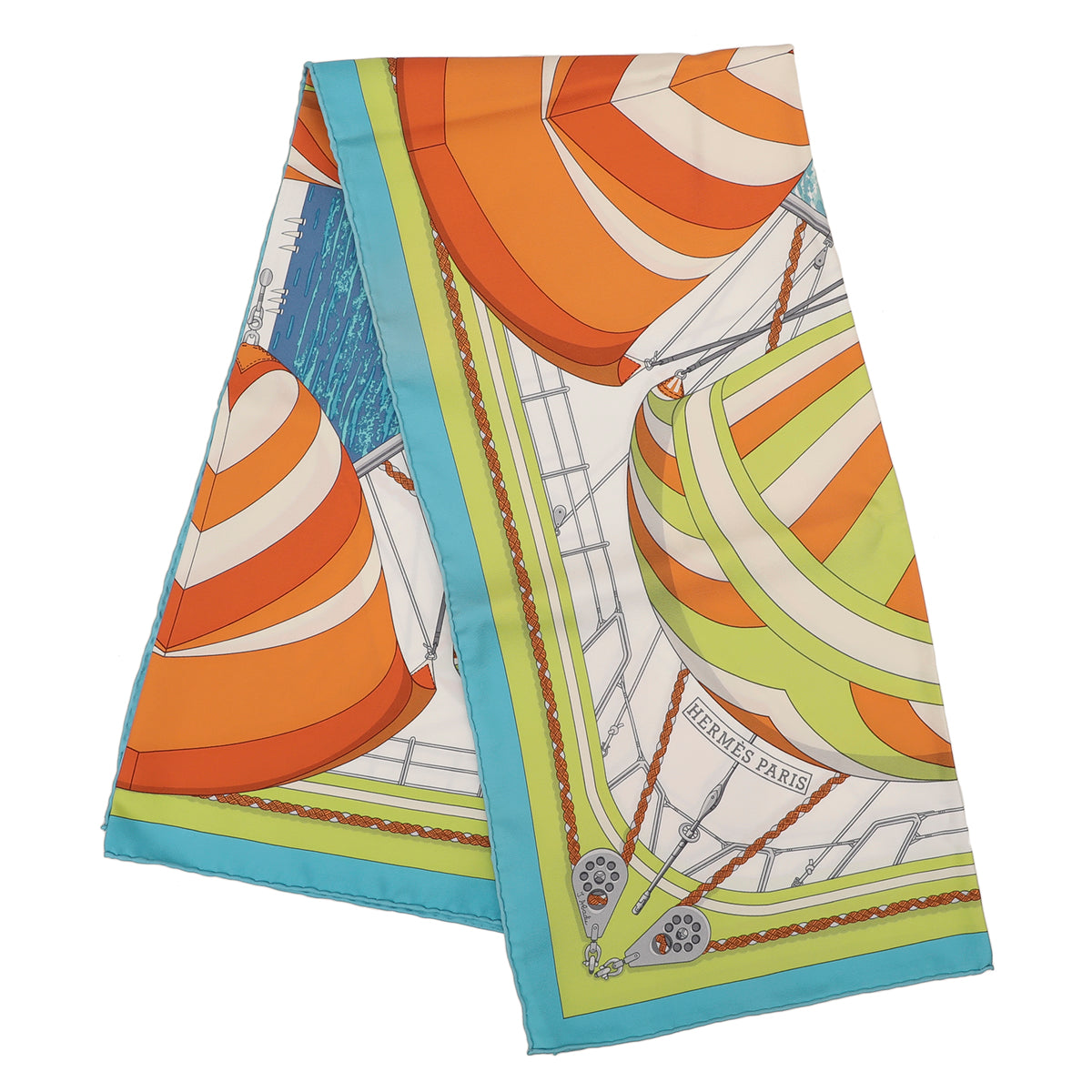 Hermes Multicolor Silk Spinnakers Square Scarf