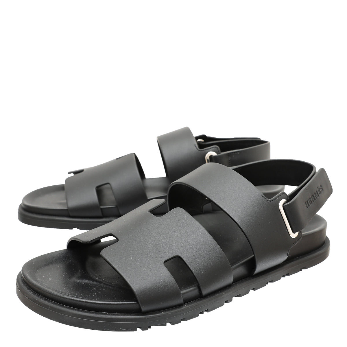 Hermes Noir Takara Mens Sandals 41.5-Hermes-THE CLOSET