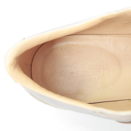 Load image into Gallery viewer, Hermes Gray-Gold Tie Break Low Top Sneakers 37.5
