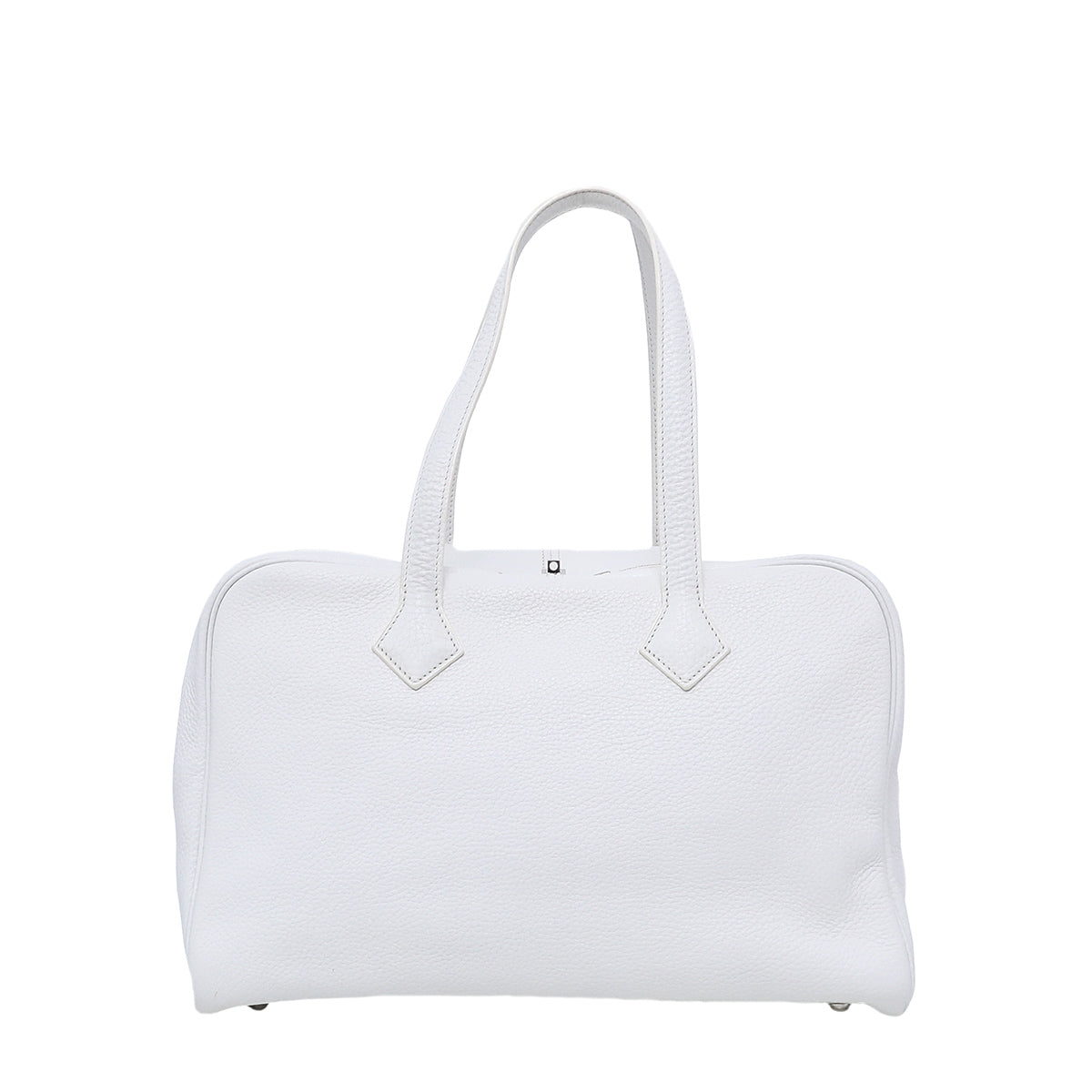 Hermes White Victoria II Fourre – Tout 35-Hermes-THE CLOSET
