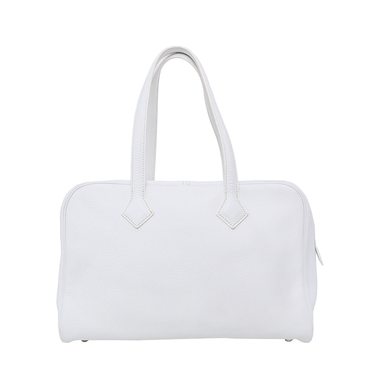 Hermes White Victoria II Fourre – Tout 35-Hermes-THE CLOSET