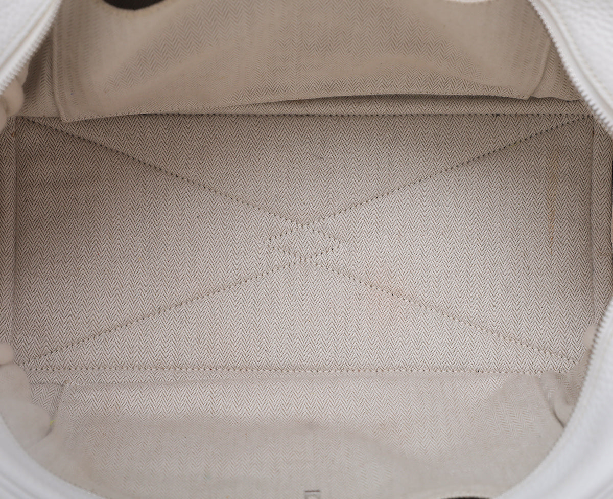 Hermes White Victoria II Fourre – Tout 35-Hermes-THE CLOSET