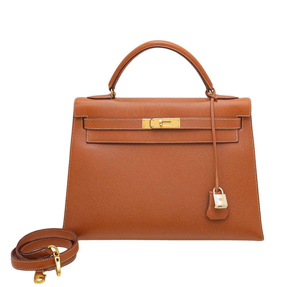 Hermes Gold Vintage Sellier Kelly 32 Bag-Hermes-THE CLOSET