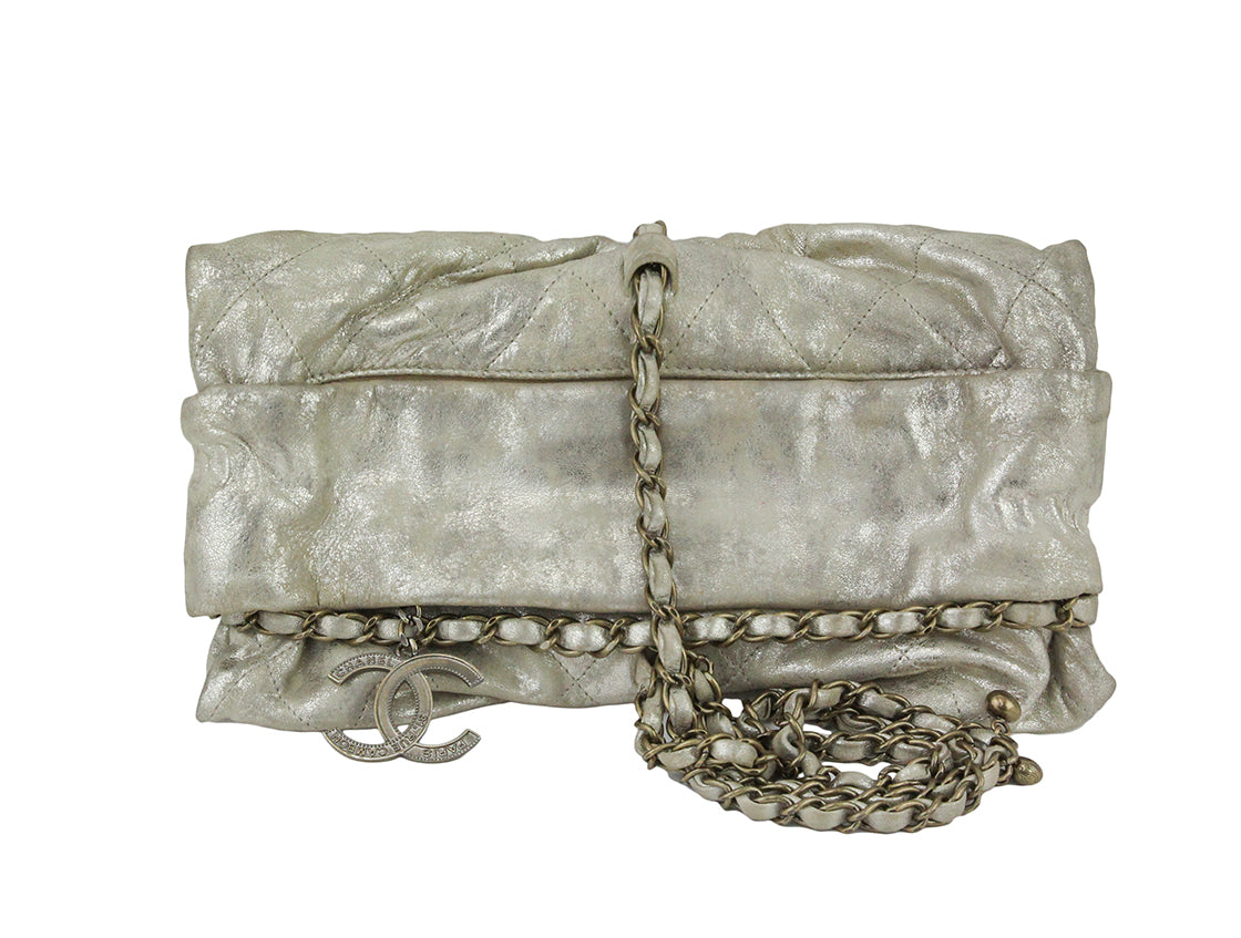 Chanel Metallic Light Gold Baluchon Clutch Bag-Chanel-THE CLOSET