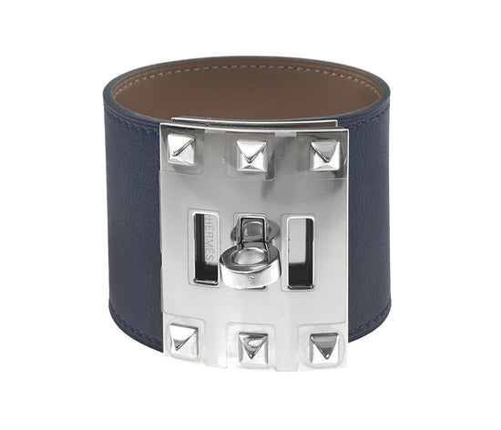 Hermes Navy Blue Kelly Dog Bracelet