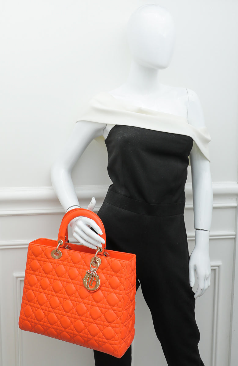 Christian Dior Orange Lady Dior Bag-Christian Dior-THE CLOSET