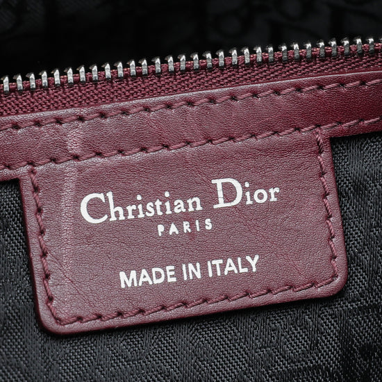 Christian Dior Burgundy Cannage Bow Lady Dior Bag