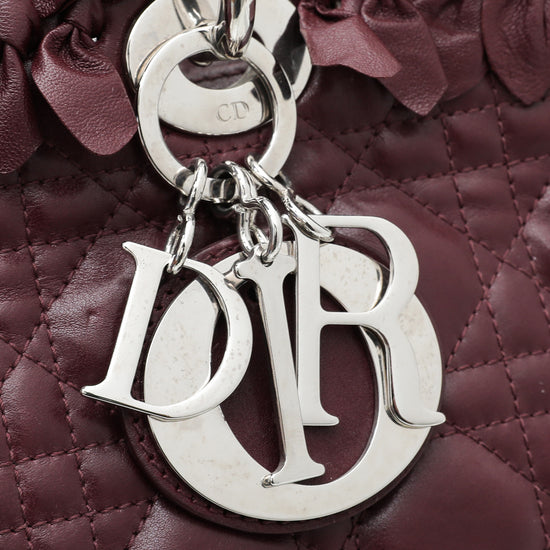 Christian Dior Burgundy Cannage Bow Lady Dior Bag