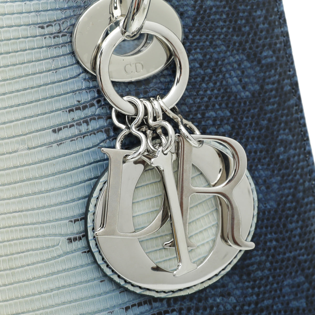 Christian Dior Blue Lizard Lady Dior Medium Bag-Christian Dior-THE CLOSET