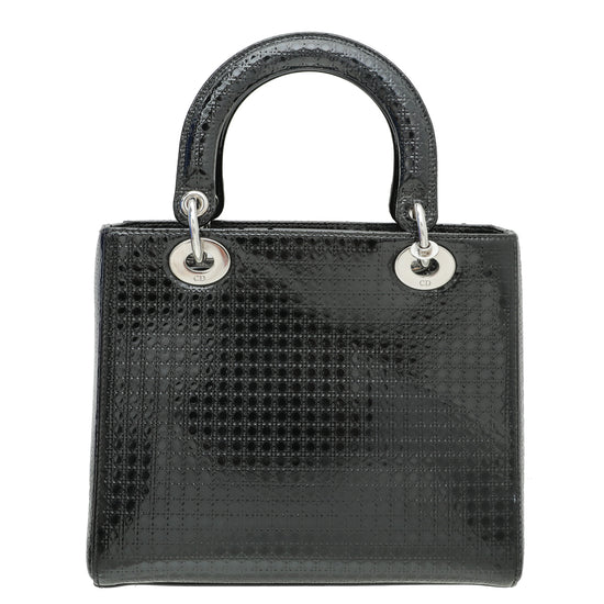 Christian Dior Black Lady Dior Micro Cannage Medium Bag