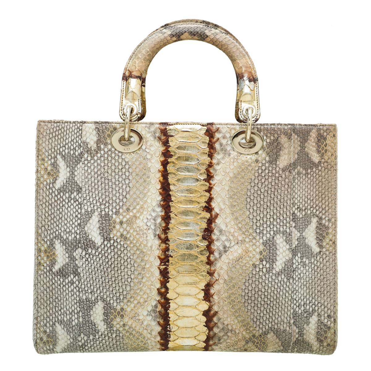 Christian Dior Bicolor Python Lady Dior Large Bag-Christian Dior-THE CLOSET