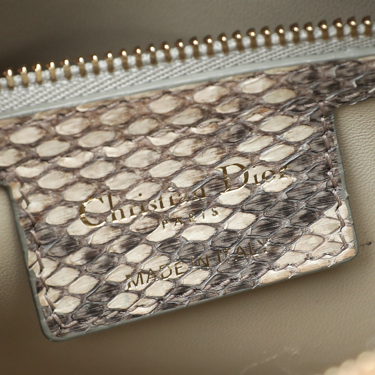 Christian Dior Bicolor Python Lady Dior Medium Bag-Christian Dior-THE CLOSET