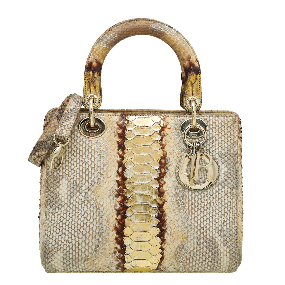 Christian Dior Bicolor Python Lady Dior Medium Bag