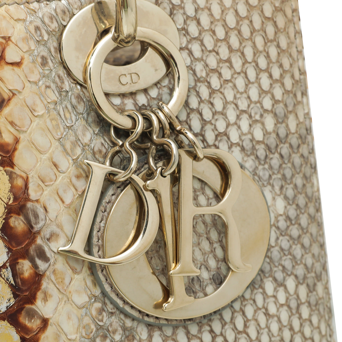 Christian Dior Bicolor Python Lady Dior Medium Bag-Christian Dior-THE CLOSET