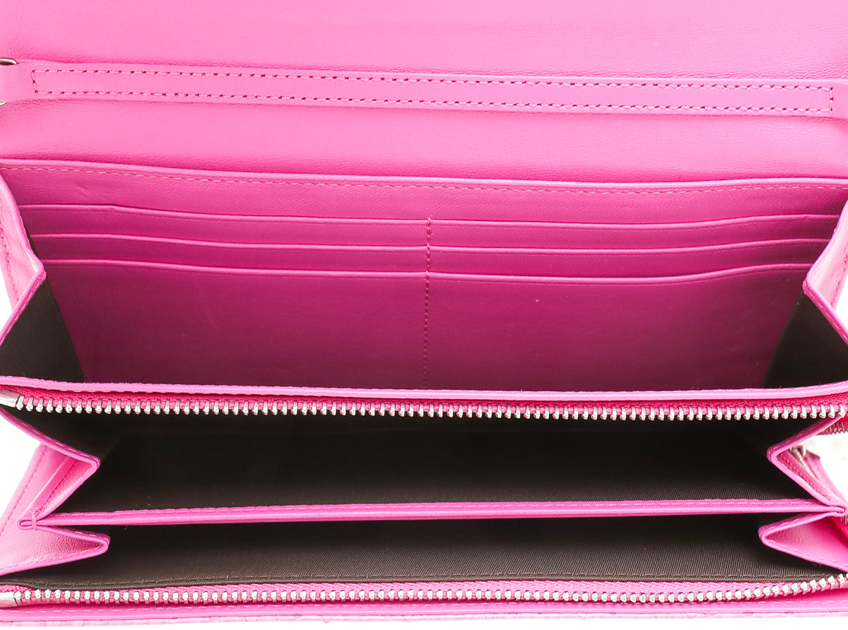 Christian Dior Pink Lady Dior Python Rendezvous Wallet On Chain-Christian Dior-THE CLOSET