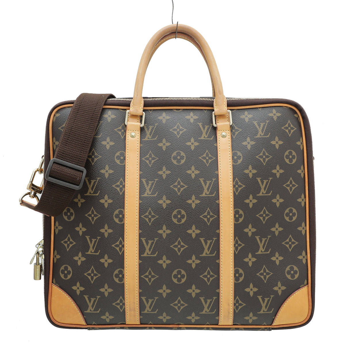 Louis Vuitton Brown Monogram Cupertino Briefcase Bag-Louis Vuitton-THE CLOSET
