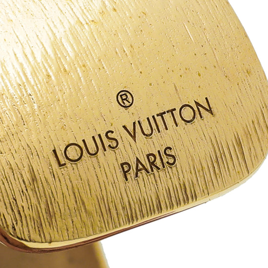 LOUIS VUITTON Crystal Essential V Strass Cuff Bracelet Gold